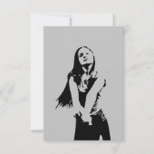 Fashionable Black Dancing Girl Silhouette Kaart (Voorkant)