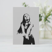 Fashionable Black Dancing Girl Silhouette Kaart (Staand voorkant)