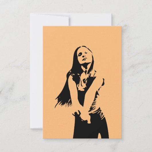 Fashionable Black Dancing Girl Silhouette Kaart (Voorkant)