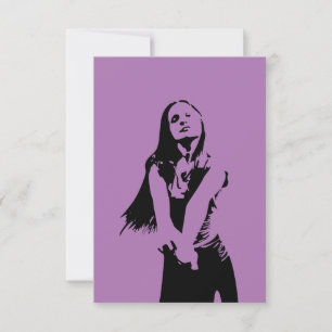 Fashionable Black Dancing Girl Silhouette Kaart