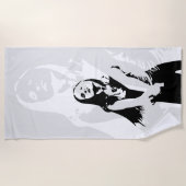 Fashionable Black Dancing Girl Silhouette Strandlaken (Voorkant)