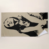 Fashionable Black Dancing Girl Silhouette Strandlaken (Voorkant)