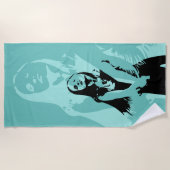 Fashionable Black Dancing Girl Silhouette Strandlaken (Voorkant)