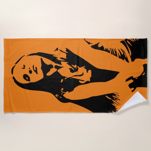 Fashionable Black Dancing Girl Silhouette Strandlaken (Voorkant)