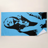 Fashionable Black Dancing Girl Silhouette Strandlaken (Voorkant)