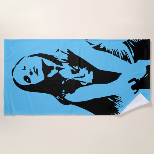 Fashionable Black Dancing Girl Silhouette Strandlaken (Voorkant)