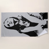 Fashionable Black Dancing Girl Silhouette Strandlaken (Voorkant)