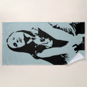 Fashionable Black Dancing Girl Silhouette Strandlaken (Voorkant)