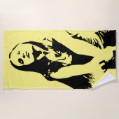 Fashionable Black Dancing Girl Silhouette Strandlaken (Voorkant)