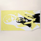 Fashionable Black Dancing Girl Silhouette Strandlaken (Voorkant)