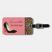 Fashionable Black Silettos, gepersonaliseerd Bagagelabel (Voorkant horizontaal)