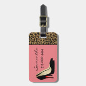 Fashionable Black Silettos, gepersonaliseerd Bagagelabel (Voorkant verticaal)