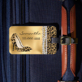 Fashionable Black Stilettos met juwelen Bagagelabel