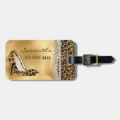 Fashionable Black Stilettos met juwelen Bagagelabel (Voorkant horizontaal)