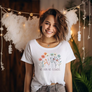 Fashionable colorful wildflowers T-shirt