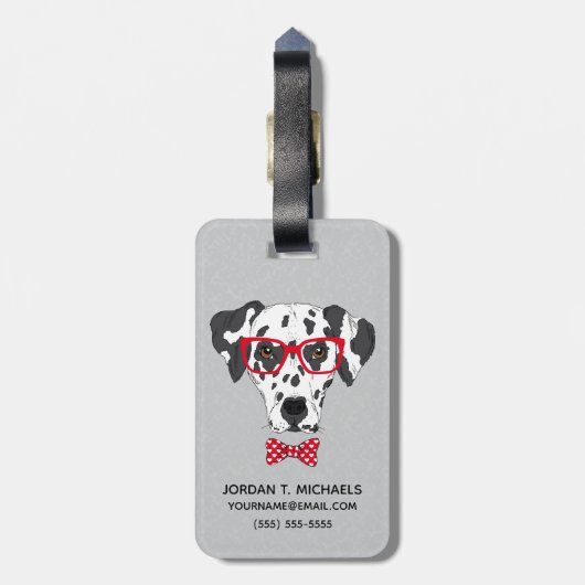 Fashionable Dalmatian | Jouw namen toevoegen Bagagelabel (Achterkant verticaal)