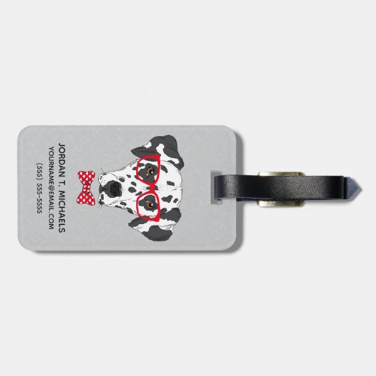 Fashionable Dalmatian | Jouw namen toevoegen Bagagelabel (Achterkant horizontaal)