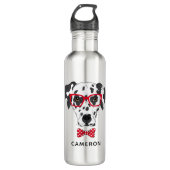 Fashionable Dalmatian | Jouw namen toevoegen Waterfles (Voorkant)