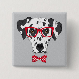 Fashionable Dalmatian Vierkante Button 5,1 Cm