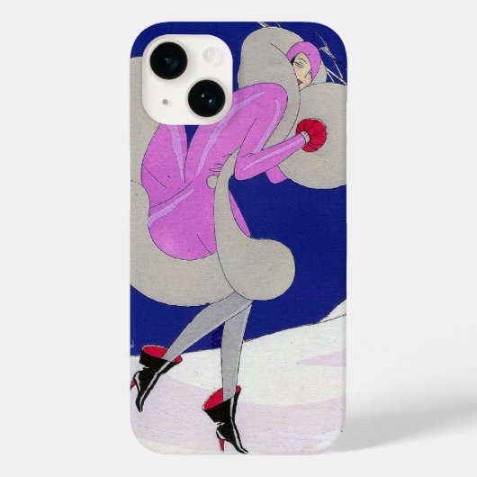 Fashionable dame in de winter Case-Mate iPhone case (Achterkant)