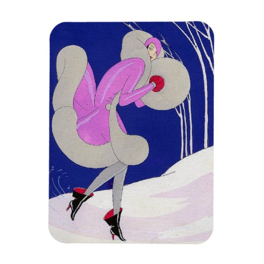 Fashionable dame in de winter magneet (Verticaal)