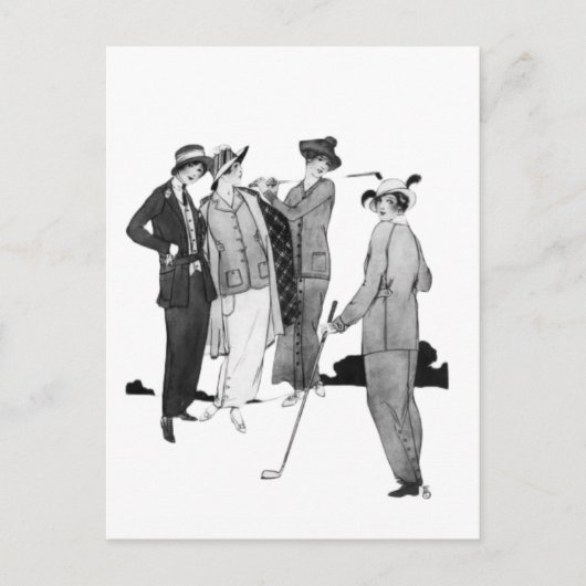 Fashionable Dames Golfing 1911 Briefkaart (Voorkant)