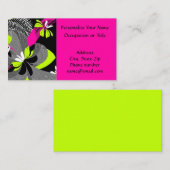 Fashionable & elegant Abstract zwart, roze en Limo Visitekaartje (Voorkant / Achterkant)