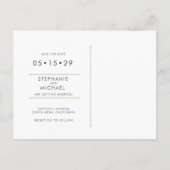 Fashionable Elegant Gold Leaf Chic Save Date Aankondigingskaart (Achterkant)