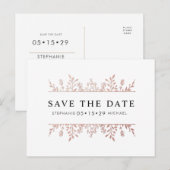 Fashionable Elegant Roos Gold Chic Save Date Aankondigingskaart (Voorkant / Achterkant)