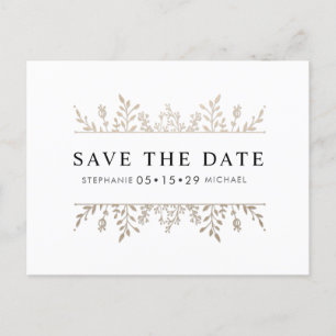 Fashionable Elegant Roos Gold Chic Save Date Aankondigingskaart