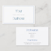 Fashionable Elegant White met Trendy Modern Lijst Visitekaartje (Voorkant / Achterkant)