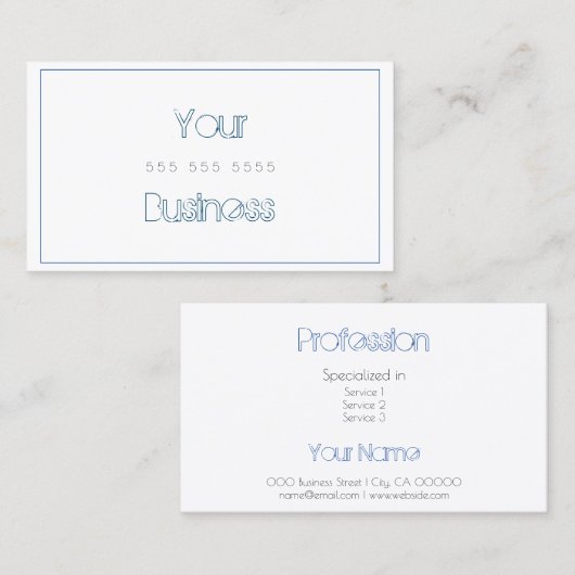 Fashionable Elegant White met Trendy Modern Lijst Visitekaartje (Voorkant / Achterkant)