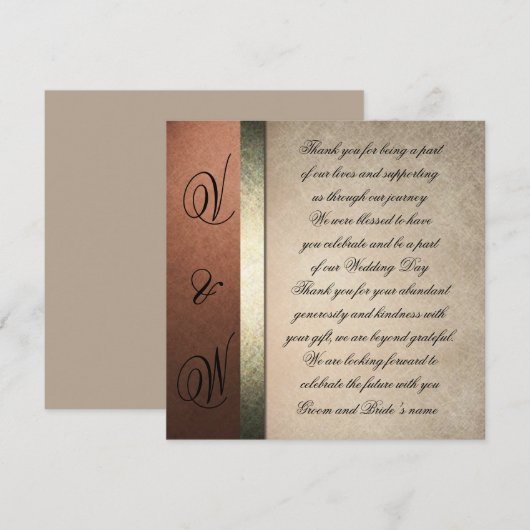 Fashionable en stijlvolle bruiloft Dank je kaarten (Voorkant / Achterkant)