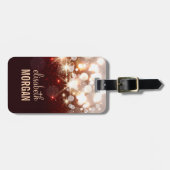 Fashionable en stijlvolle goudglitter Sparkle Bagagelabel (Voorkant horizontaal)