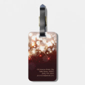 Fashionable en stijlvolle goudglitter Sparkle Bagagelabel (Achterkant verticaal)