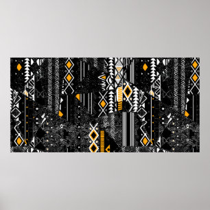 Fashionable en trendy collage naadloos patroon w poster
