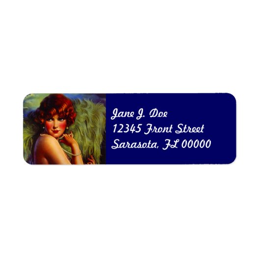 Fashionable Fan Flapper Night Return-adreslabel Etiket (Voorkant)