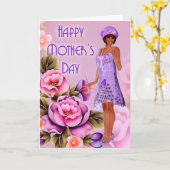 Fashionable Flapper Girl Kaart (Gele Bloem)