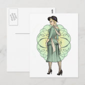 Fashionable Gangster - Pinup uit 1920 Briefkaart (Voorkant / Achterkant)