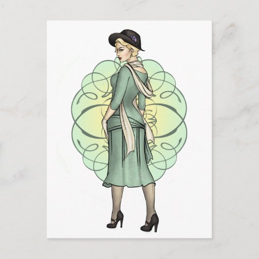 Fashionable Gangster - Pinup uit 1920 Briefkaart (Voorkant)