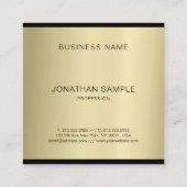 Fashionable Glamor Gold Professional Luxe Vierkante Visitekaartje (Achterkant)