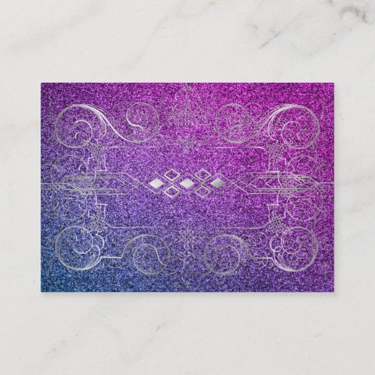 Fashionable Glitter Birthday Uitnodiging Informatiekaartje (Achterkant)