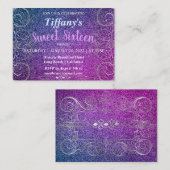 Fashionable Glitter Birthday Uitnodiging Informatiekaartje (Voorkant / Achterkant)