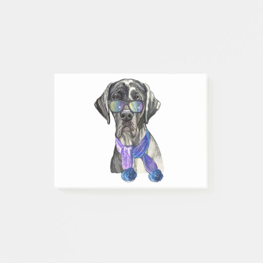Fashionable Great Dane hipster Post-it® Notes (Voorkant)