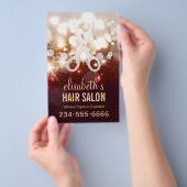 Fashionable Hair Stylist - Gold Glitter Sparkle Flyer (Hand)