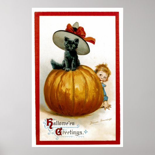 Fashionable Halloween Kat Poster (Voorkant)