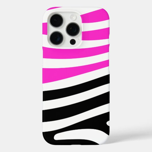 Fashionable Hot Pink en Black Zebra Print Case-Mate iPhone Case (Achterkant)
