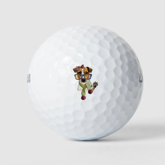 Fashionable jack russell schuilplaats golfballen (Voorkant)