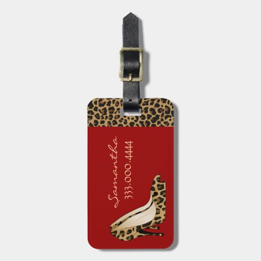Fashionable Jaguar Silettos Custom Bagagelabel (Voorkant verticaal)