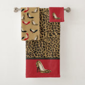 Fashionable Jaguar Stiletto Heels 2 dodendoekset Bad Handdoek (Insitu)